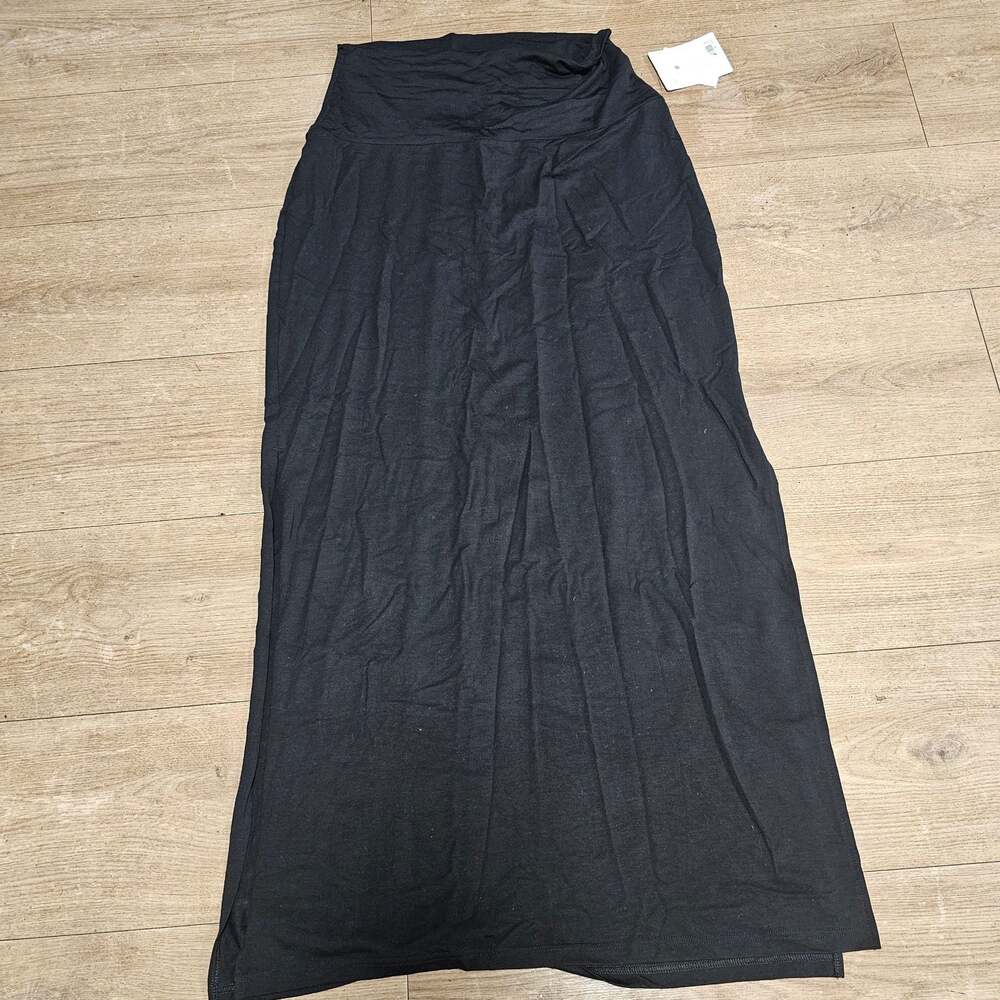 NWT Athleta Seaside Fold Over Black Maxi Skirt Size Medium